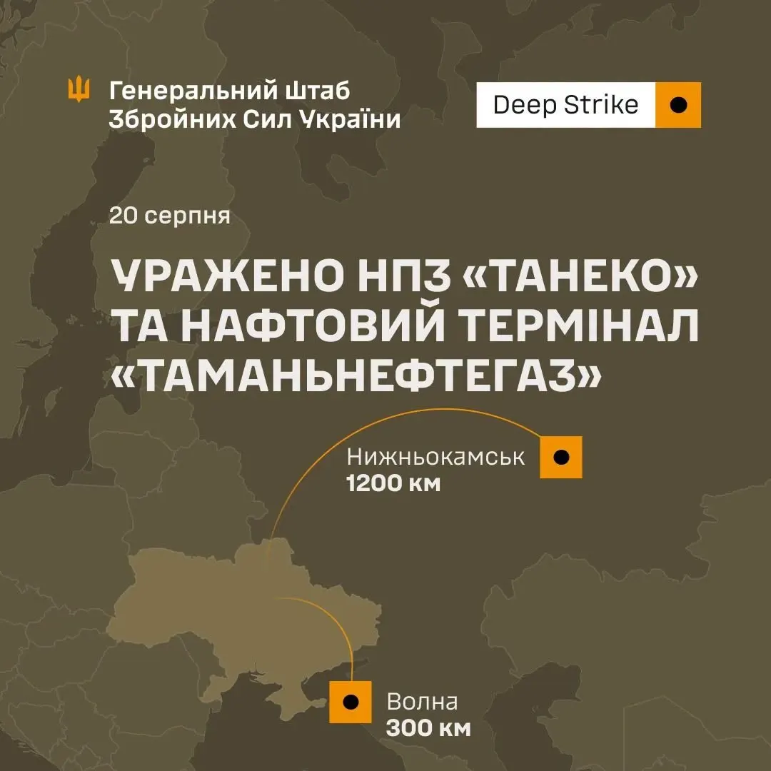 Сили оборони уразили НПЗ у Татарстані та термінал на Кубані
