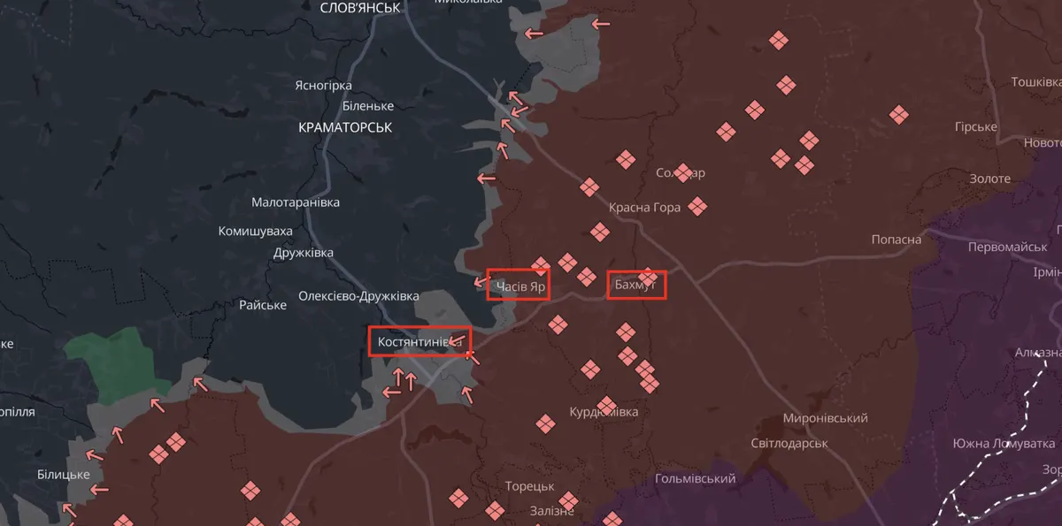Сили оборони ударили по пунктах управління РФ біля Бахмута, Часового Яру та Костянтинівки