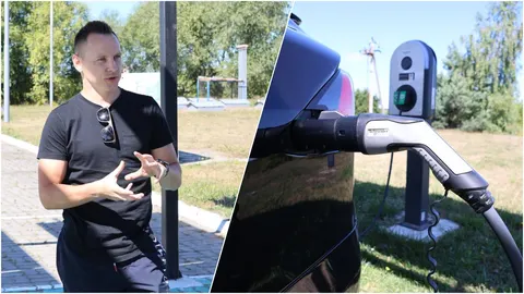 Ветеран з Волині відкрив зарядну станцію для електромобілів на грант