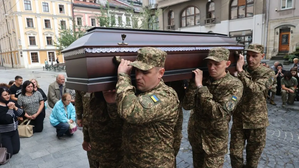 На Львівщині попрощалися з п'ятьма військовими 10 серпня
